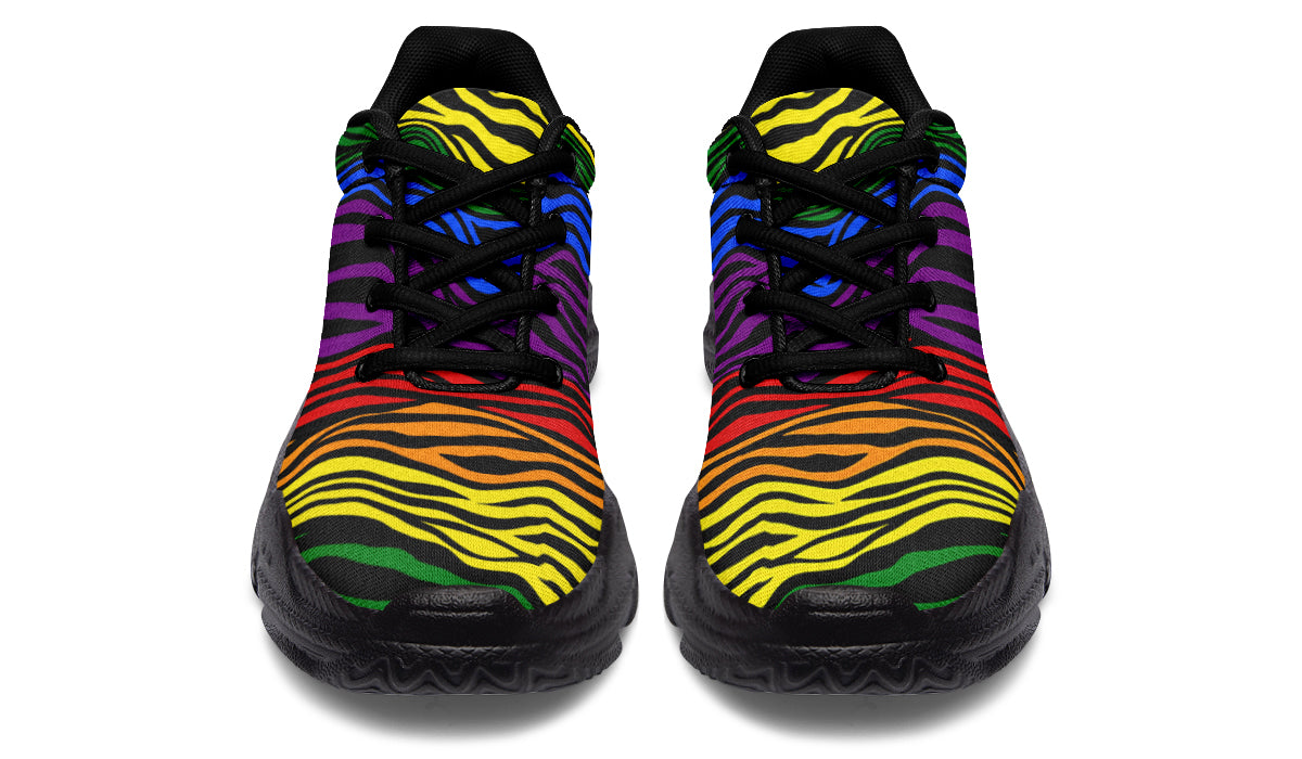 Rainbow Zebra Chunky Sneakers - Offbeat Sweetie