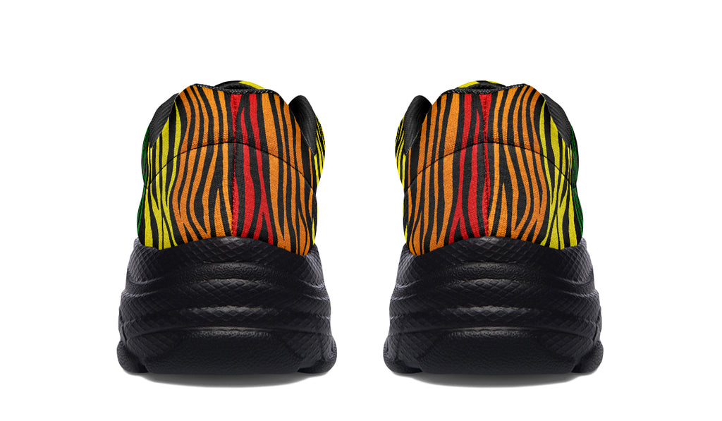 Rainbow Zebra Chunky Sneakers - Offbeat Sweetie