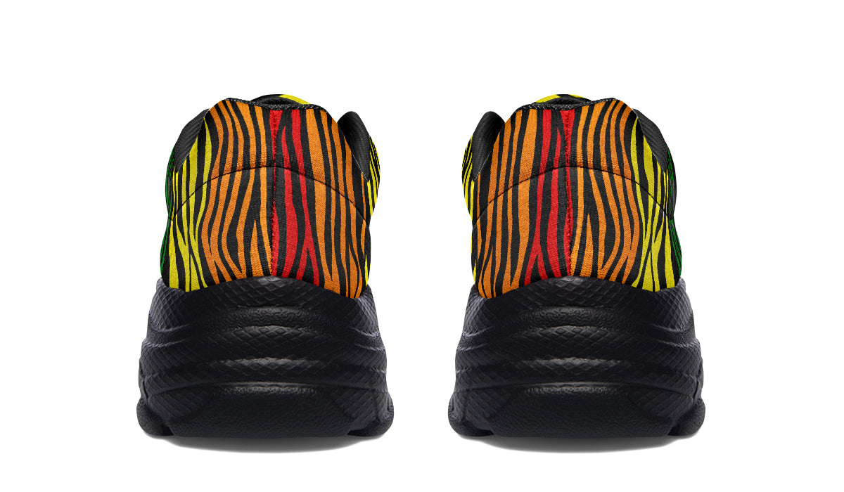 Rainbow Zebra Chunky Sneakers - Offbeat Sweetie