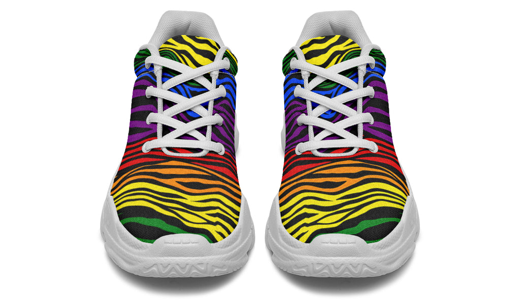 Rainbow Zebra Chunky Sneakers - Offbeat Sweetie