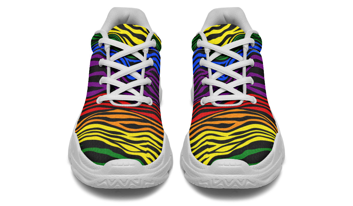 Rainbow Zebra Chunky Sneakers - Offbeat Sweetie