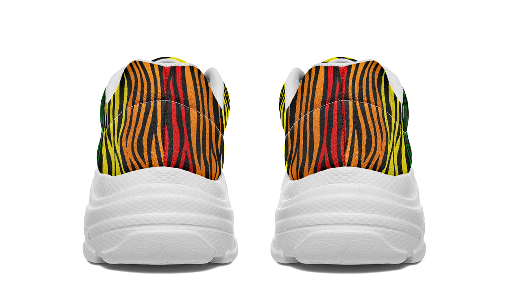 Rainbow Zebra Chunky Sneakers - Offbeat Sweetie