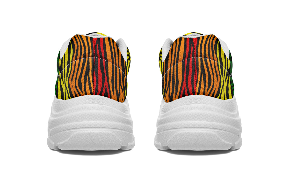 Rainbow Zebra Chunky Sneakers - Offbeat Sweetie