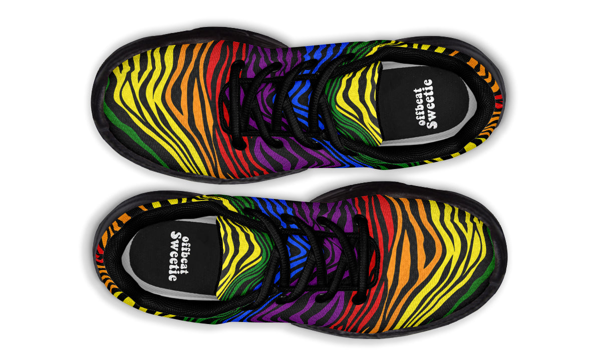 Rainbow Zebra Chunky Sneakers - Offbeat Sweetie