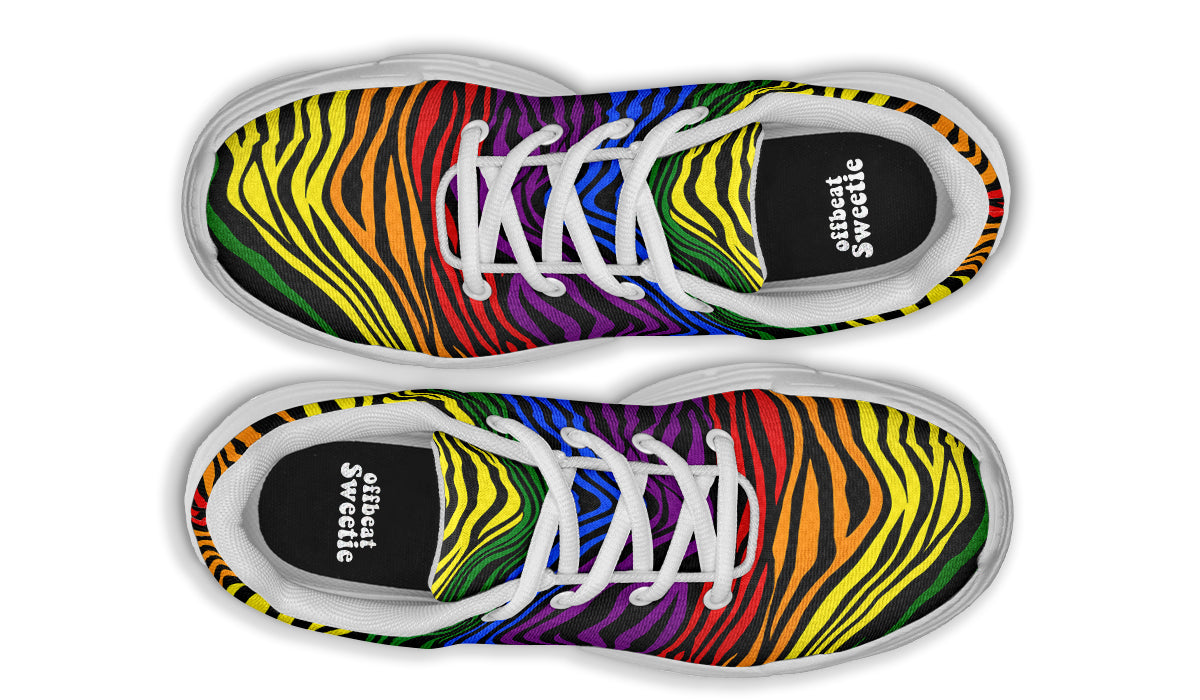 Rainbow Zebra Chunky Sneakers - Offbeat Sweetie