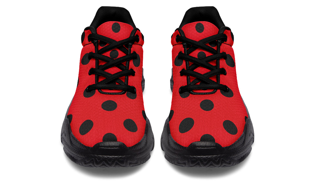 Red And Black Polka Dot Chunky Sneakers
