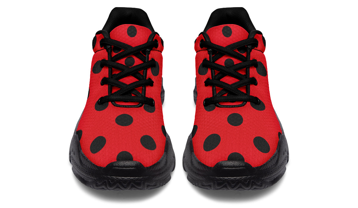 Red And Black Polka Dot Chunky Sneakers