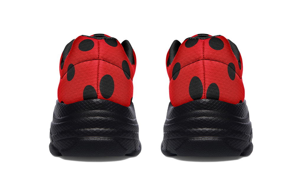 Red And Black Polka Dot Chunky Sneakers