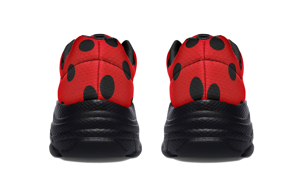 Red And Black Polka Dot Chunky Sneakers