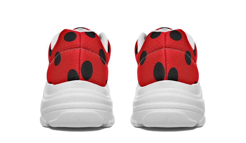 Red And Black Polka Dot Chunky Sneakers