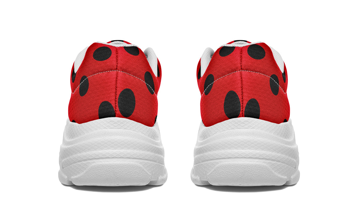 Red And Black Polka Dot Chunky Sneakers