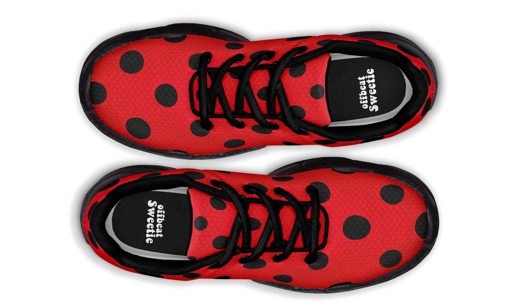 Red And Black Polka Dot Chunky Sneakers