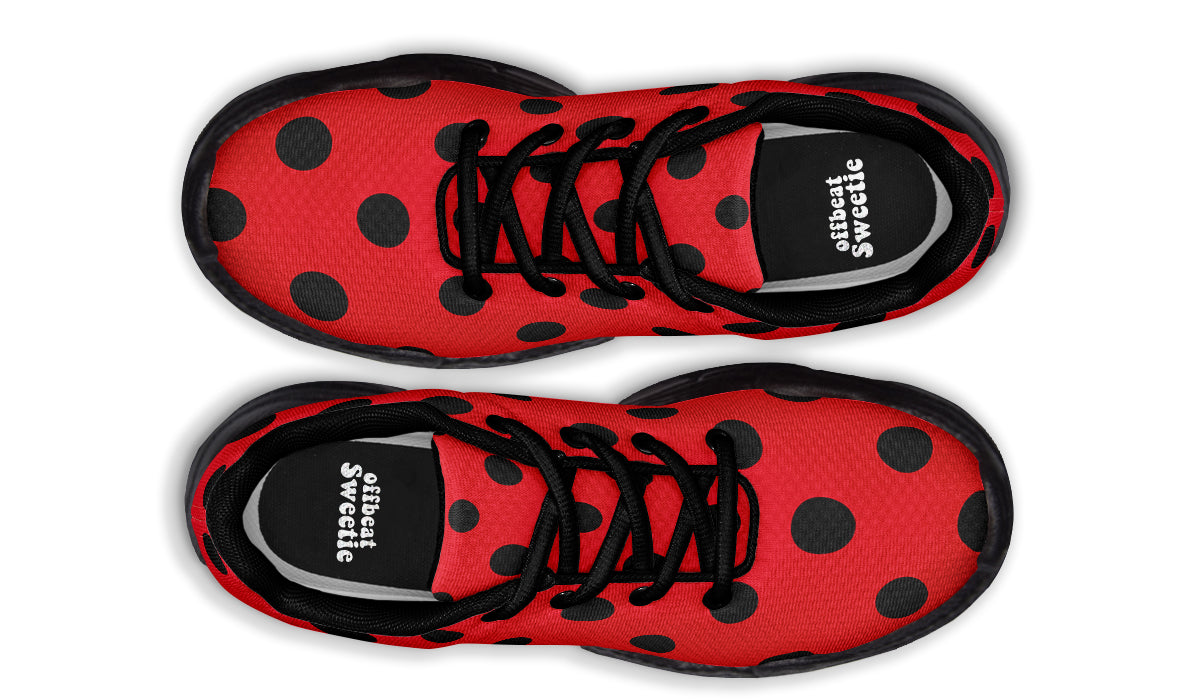 Red And Black Polka Dot Chunky Sneakers