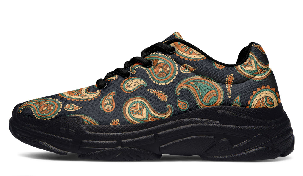 Retro Paisley Chunky Sneakers - Offbeat Sweetie