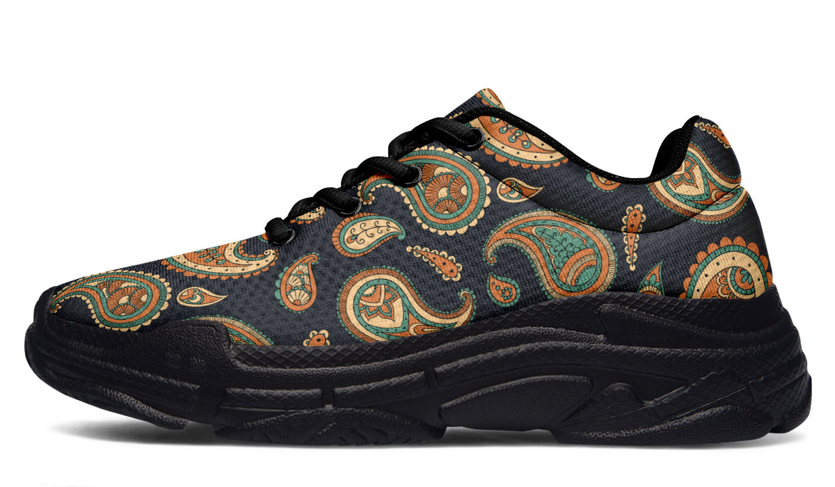 Retro Paisley Chunky Sneakers - Offbeat Sweetie