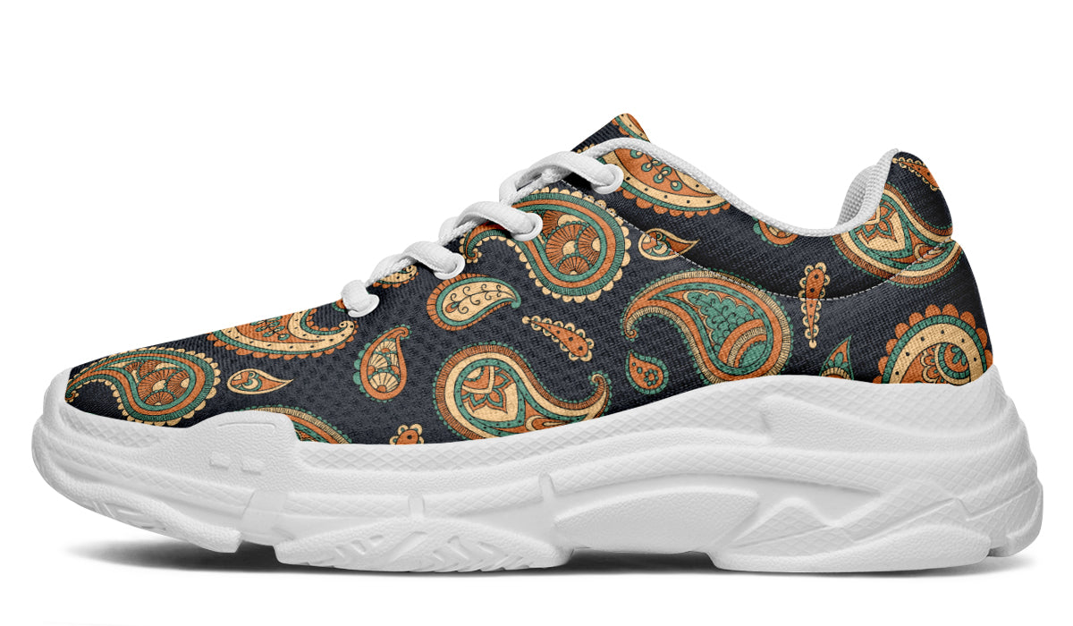 Retro Paisley Chunky Sneakers - Offbeat Sweetie