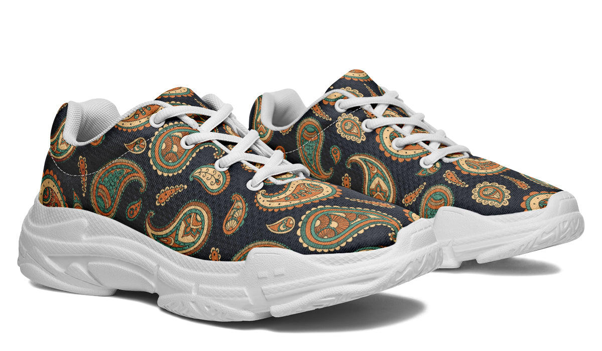 Retro Paisley Chunky Sneakers - Offbeat Sweetie