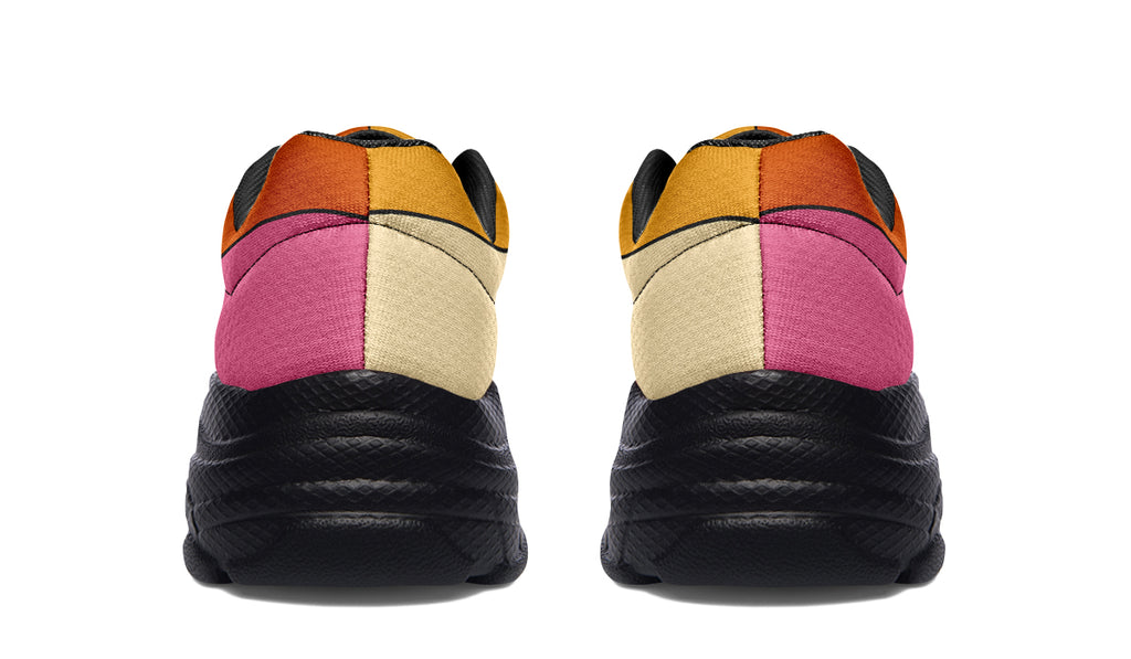 Retro Rainbow Chunky Sneakers - Offbeat Sweetie