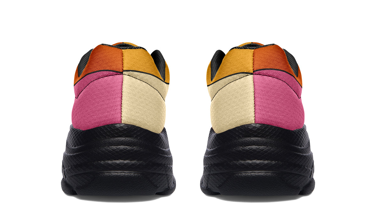Retro Rainbow Chunky Sneakers - Offbeat Sweetie