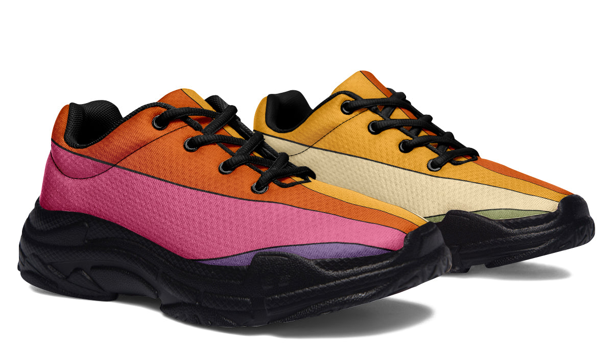 Retro Rainbow Chunky Sneakers - Offbeat Sweetie