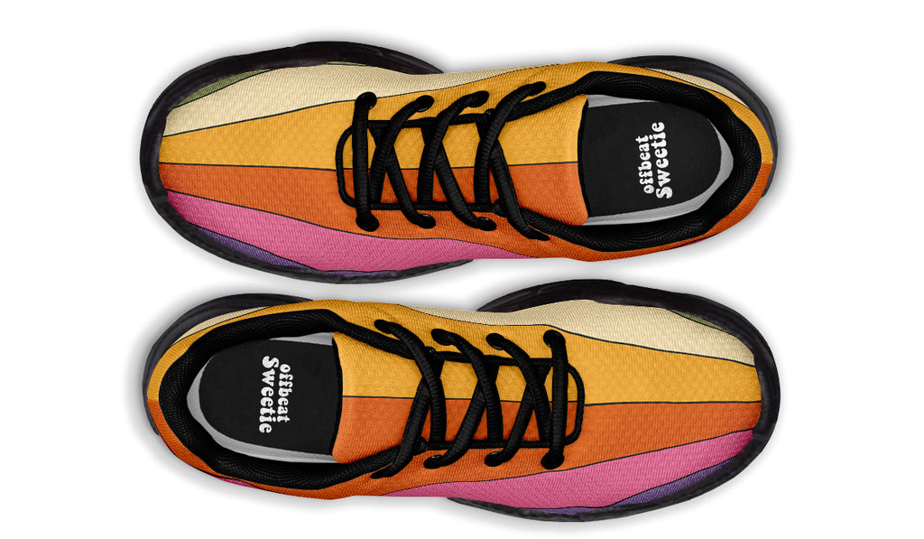 Retro Rainbow Chunky Sneakers - Offbeat Sweetie