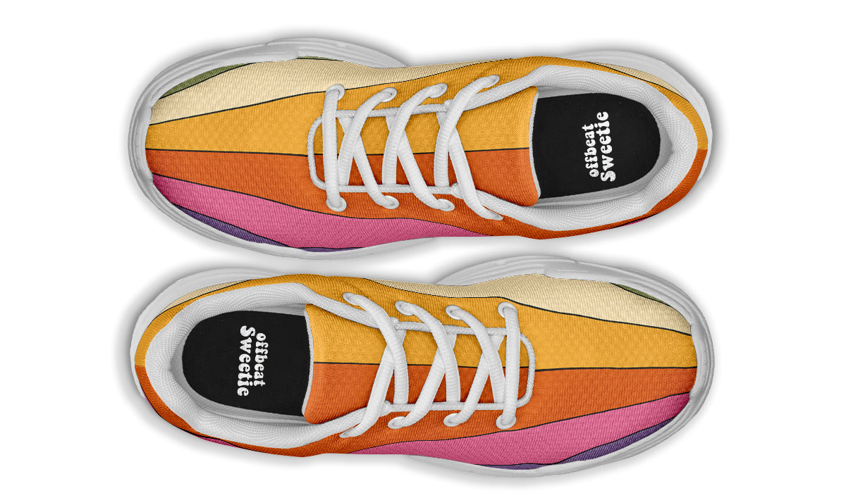 Retro Rainbow Chunky Sneakers - Offbeat Sweetie