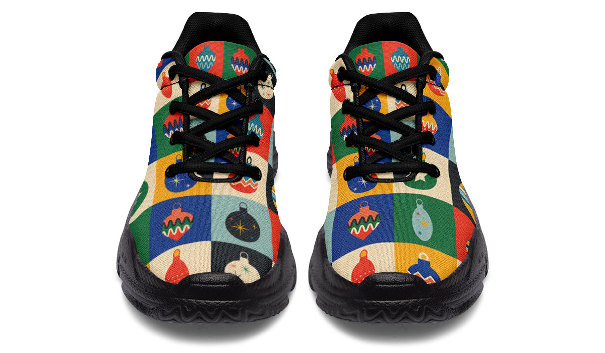 Retro Xmas Baubles Chunky Sneakers - Offbeat Sweetie