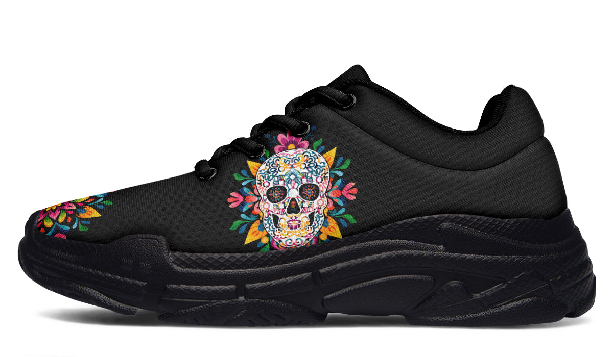 Sugar Skull Chunky Sneakers - Offbeat Sweetie