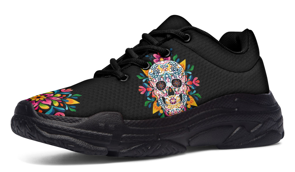 Sugar Skull Chunky Sneakers - Offbeat Sweetie