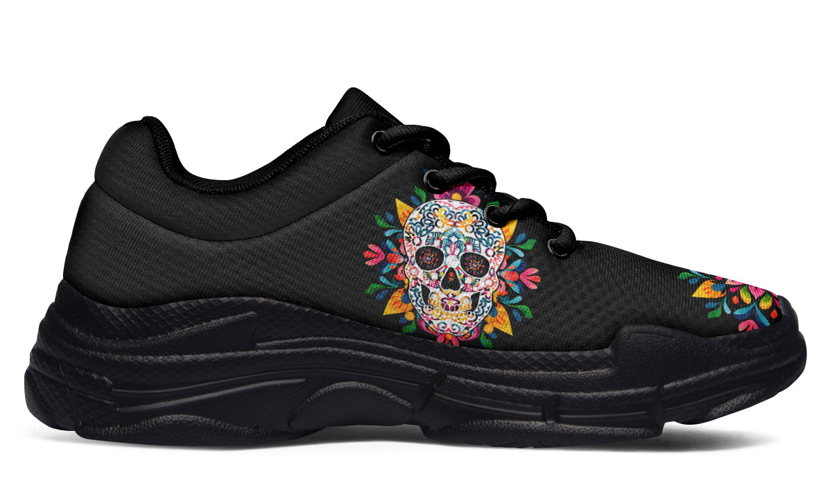 Sugar Skull Chunky Sneakers - Offbeat Sweetie