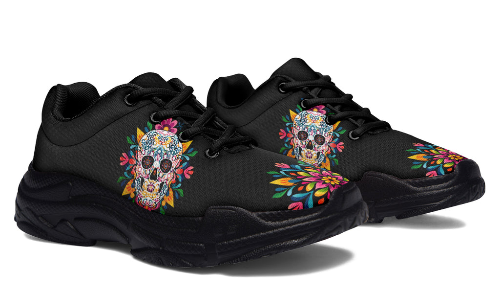 Sugar Skull Chunky Sneakers - Offbeat Sweetie