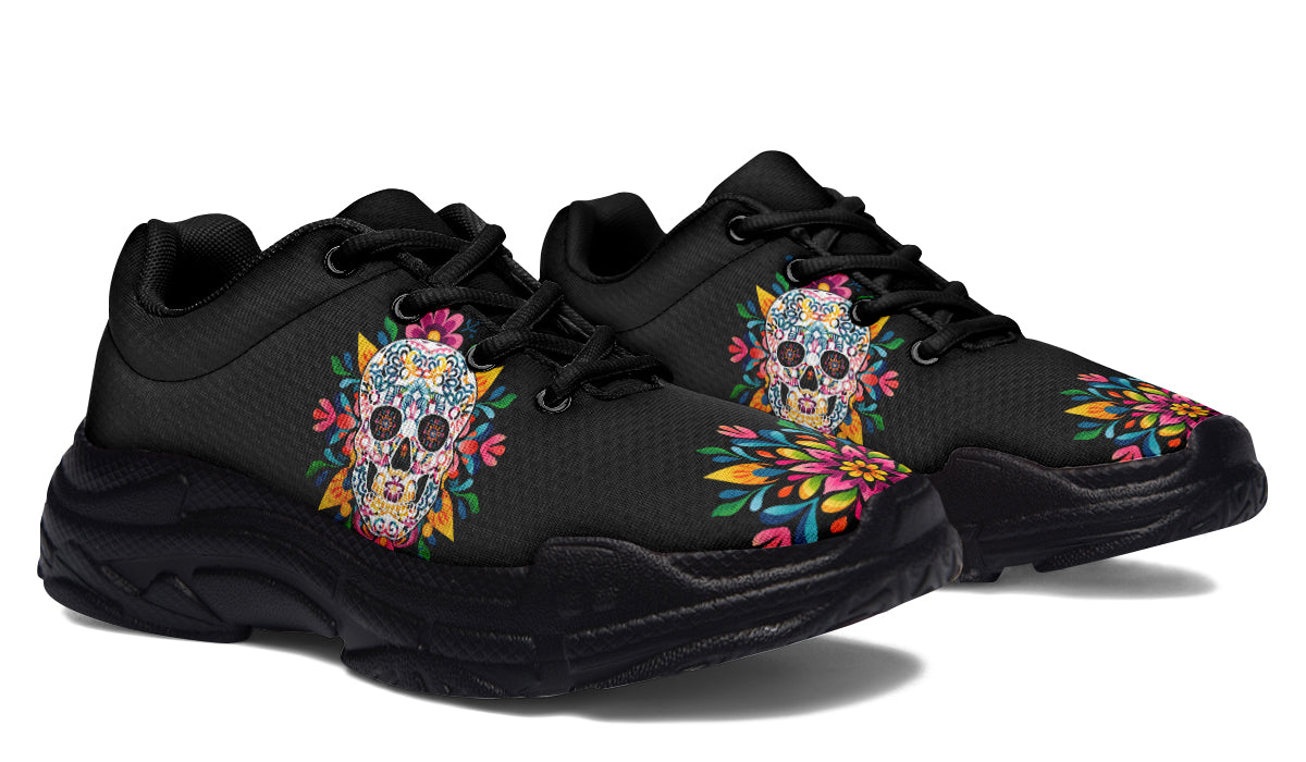Sugar Skull Chunky Sneakers - Offbeat Sweetie