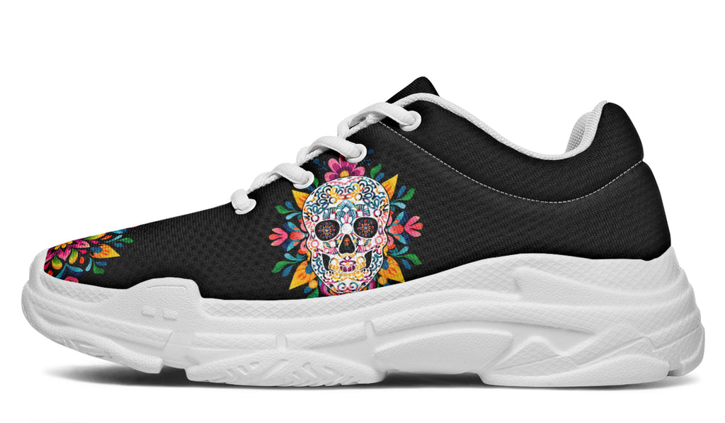 Sugar Skull Chunky Sneakers - Offbeat Sweetie