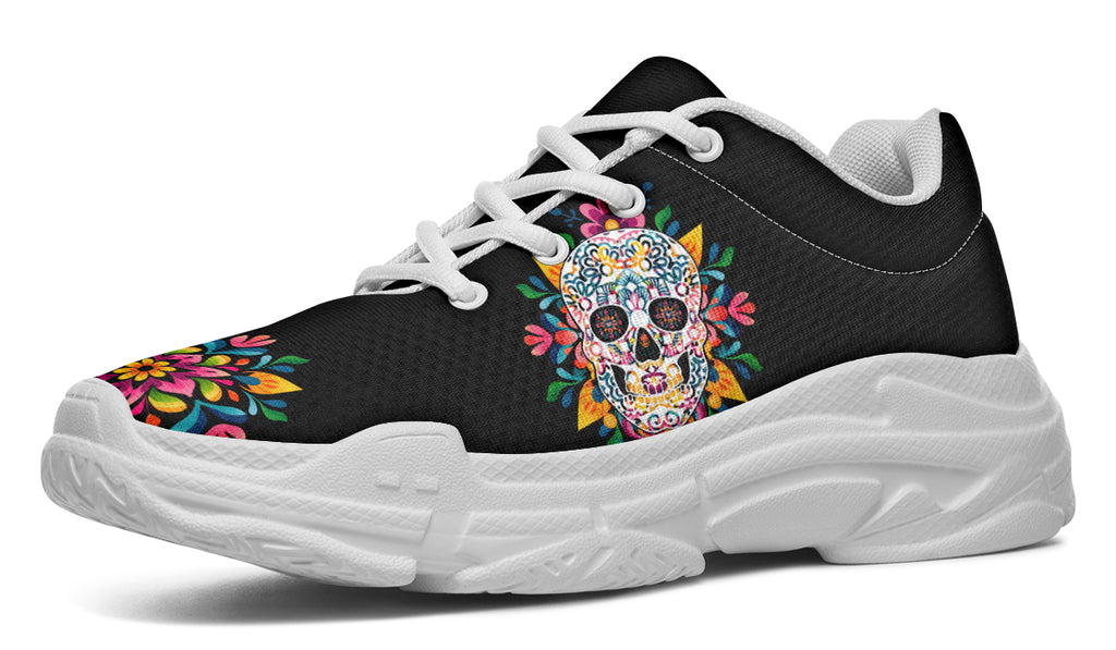 Sugar Skull Chunky Sneakers - Offbeat Sweetie