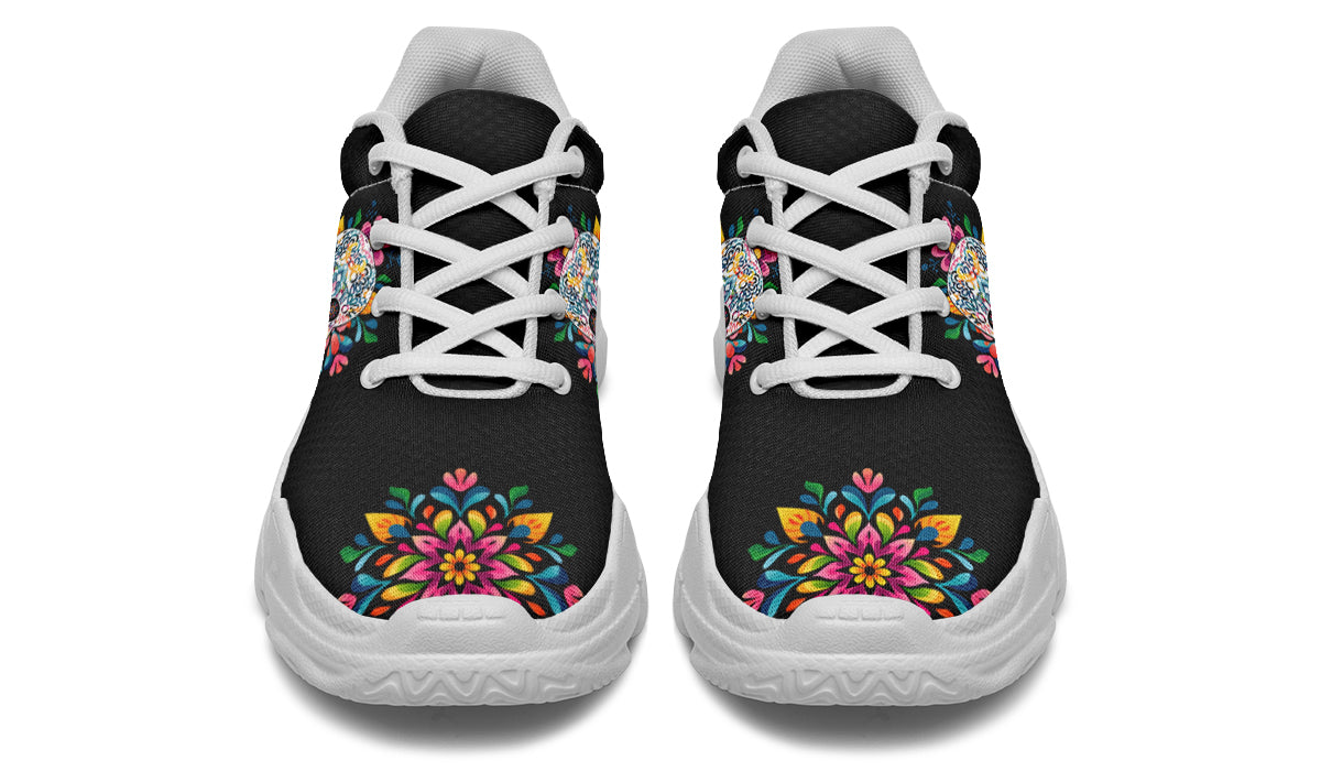 Sugar Skull Chunky Sneakers - Offbeat Sweetie