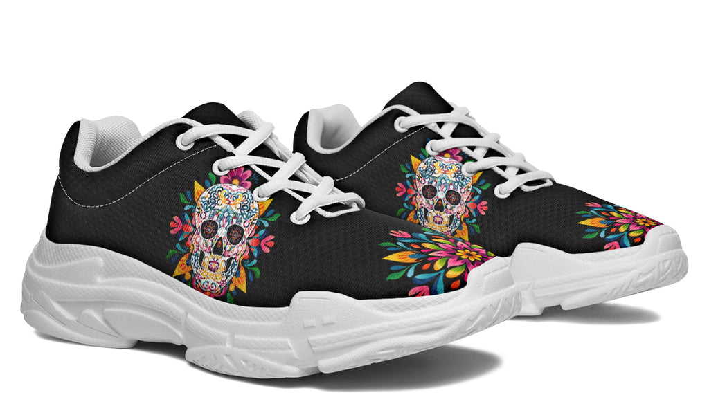 Sugar Skull Chunky Sneakers - Offbeat Sweetie