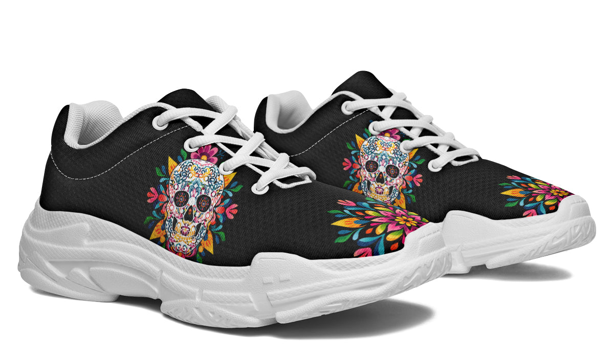 Sugar Skull Chunky Sneakers - Offbeat Sweetie
