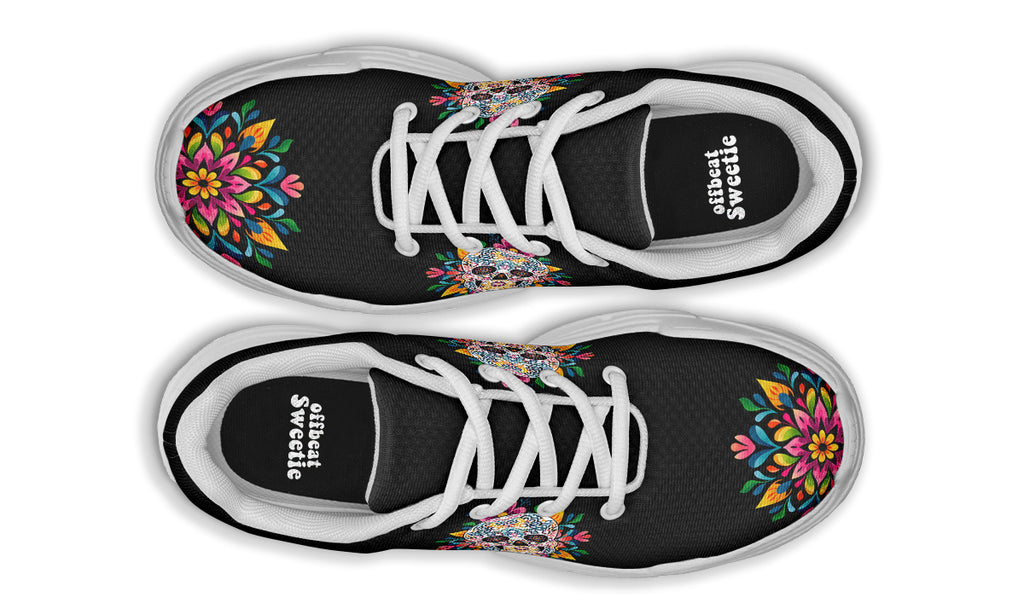 Sugar Skull Chunky Sneakers - Offbeat Sweetie