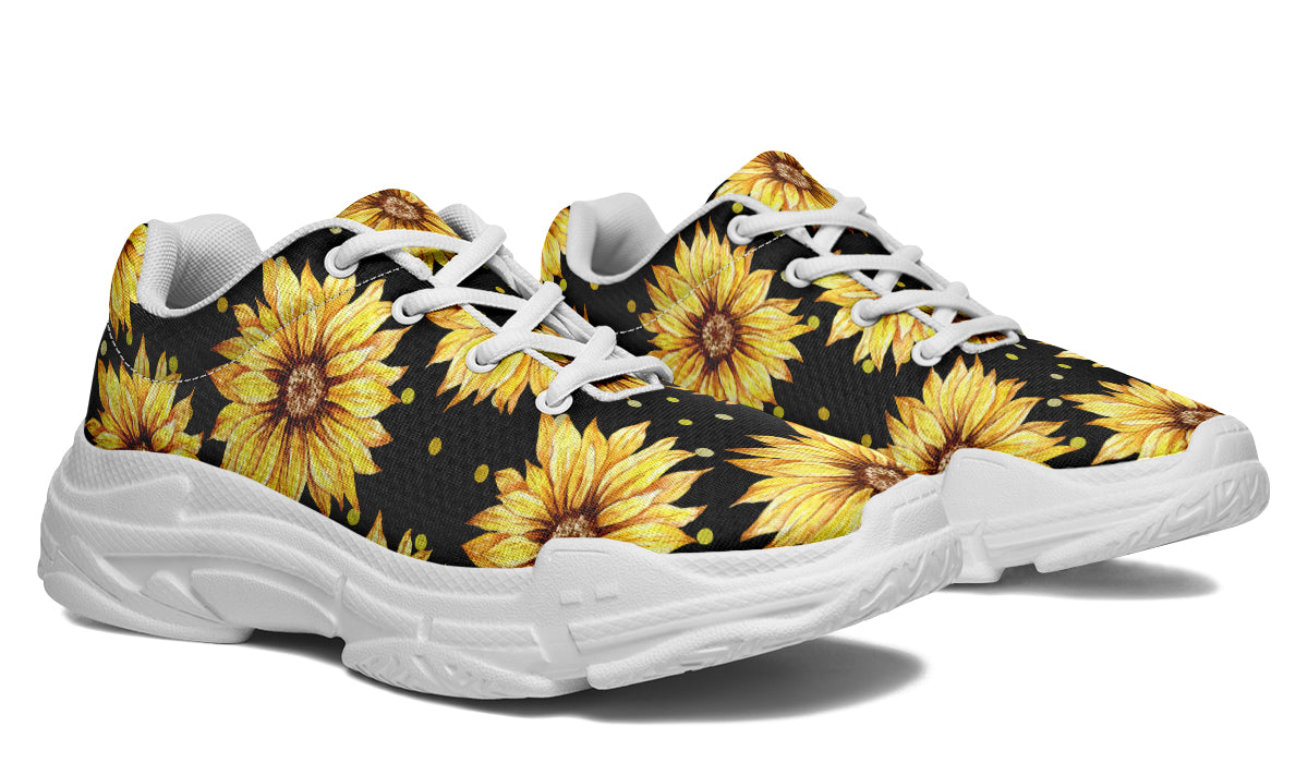 Sunflowers Chunky Sneakers - Offbeat Sweetie