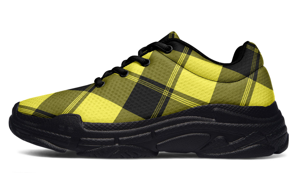 Sunny Yellow Plaid Chunky Sneakers