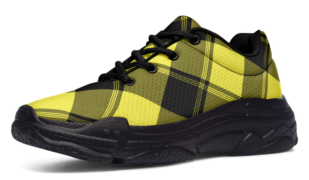 Sunny Yellow Plaid Chunky Sneakers