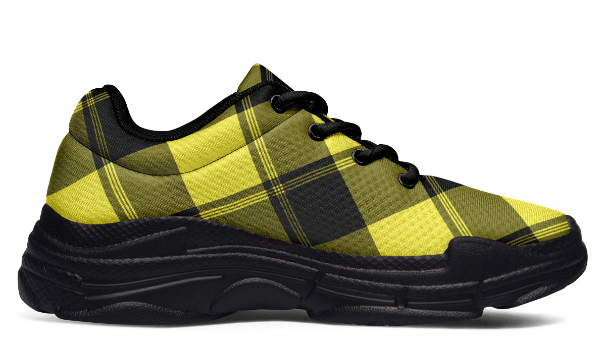 Sunny Yellow Plaid Chunky Sneakers