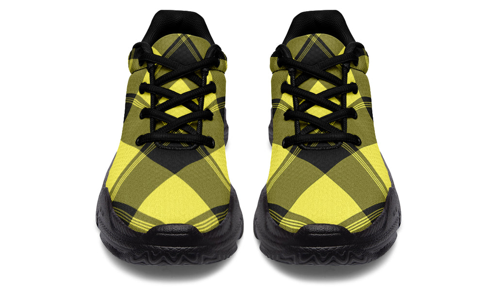 Sunny Yellow Plaid Chunky Sneakers