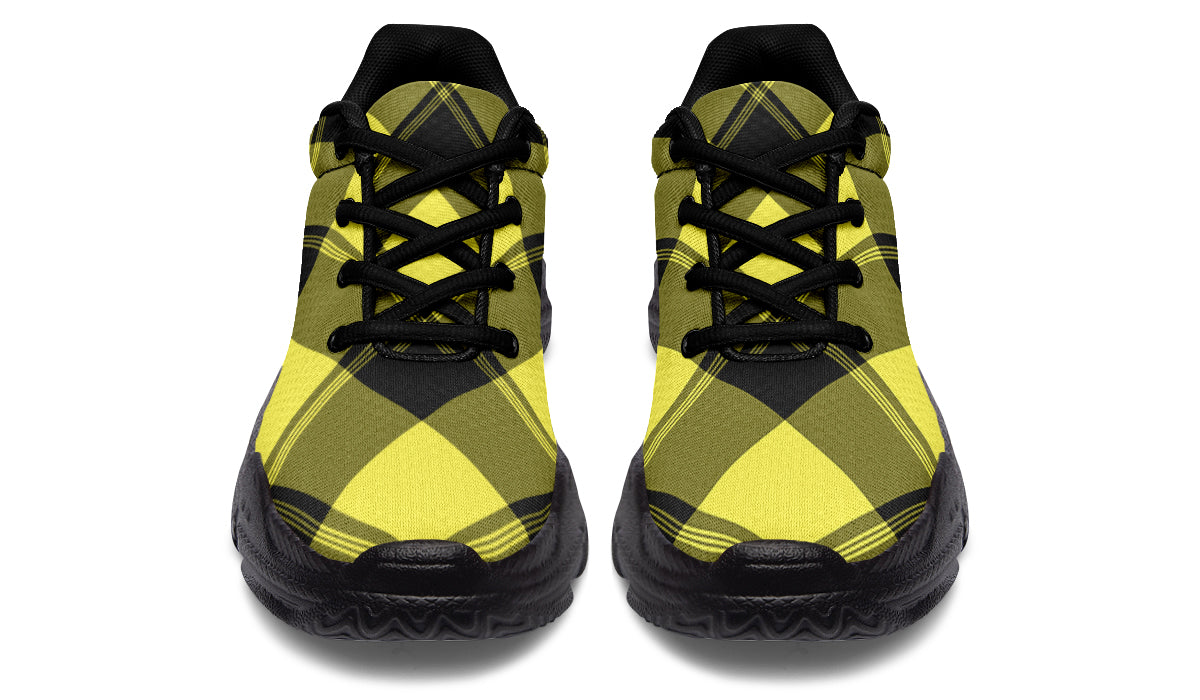 Sunny Yellow Plaid Chunky Sneakers