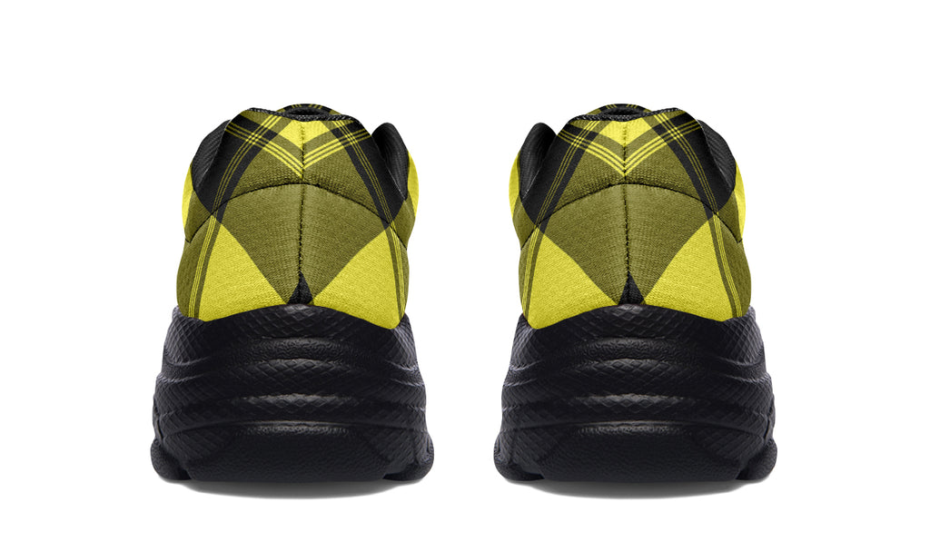 Sunny Yellow Plaid Chunky Sneakers