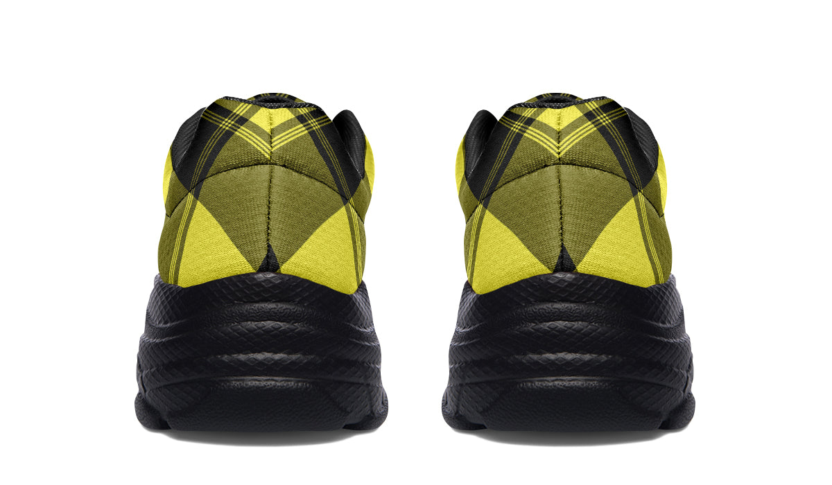 Sunny Yellow Plaid Chunky Sneakers