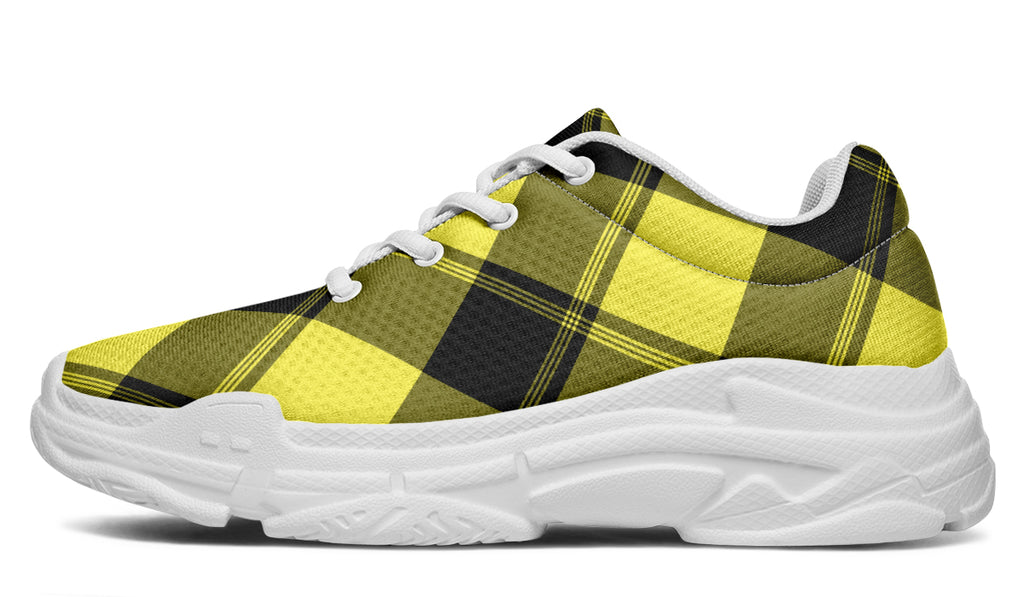 Sunny Yellow Plaid Chunky Sneakers