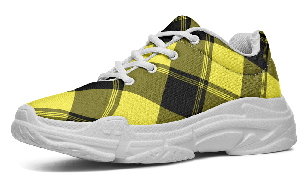 Sunny Yellow Plaid Chunky Sneakers