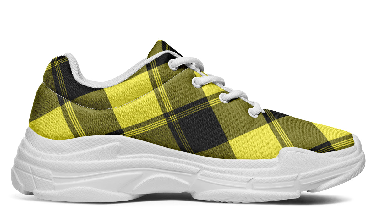 Sunny Yellow Plaid Chunky Sneakers