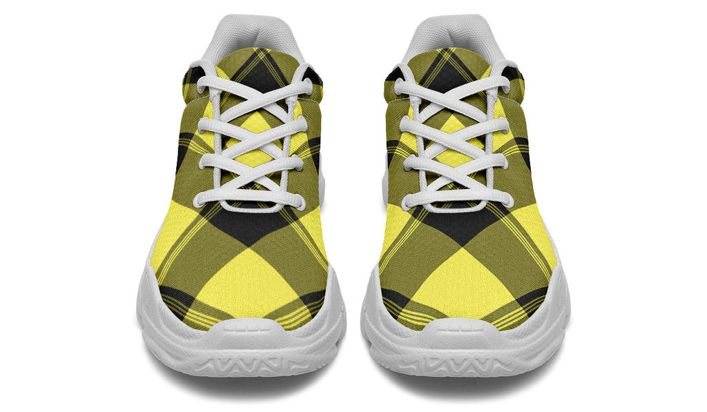 Sunny Yellow Plaid Chunky Sneakers